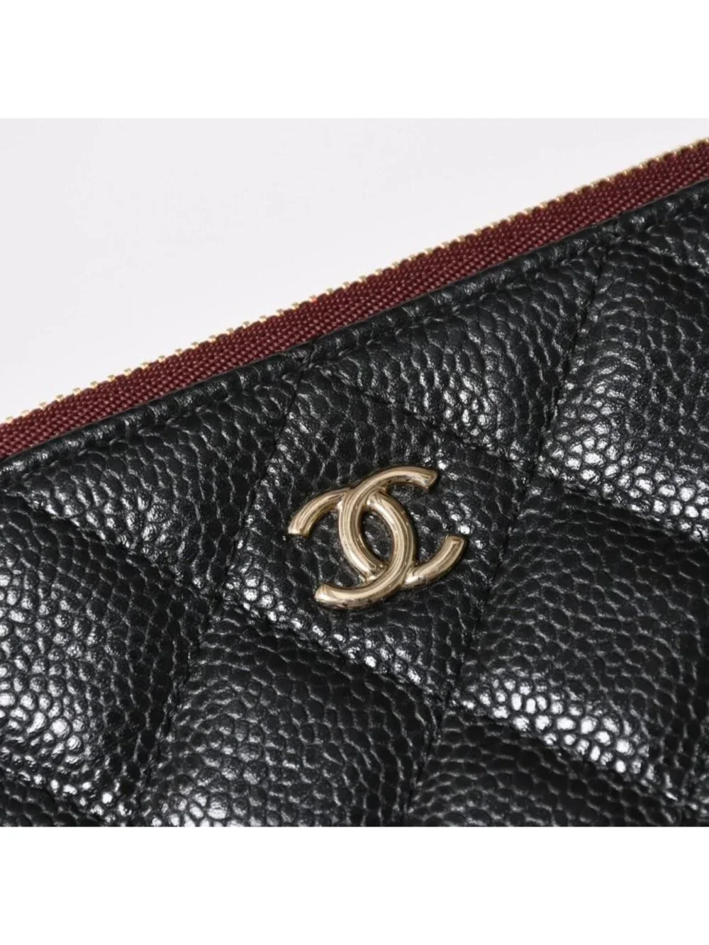Chanel Classic Large Pouch CC Logo Caviar Leather Black